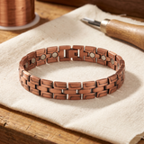 Vera's Gorse men's copper bracelet by Veralouisiana featuring a one-size, handcrafted design with intricate metalwork.
